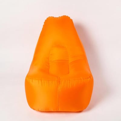 Opblaasbare Bank - Luchtstoel Ligbed - Outdoor Ontspanning - Duurzaam PVC Materiaal - 256 cm Lengte - Oranje