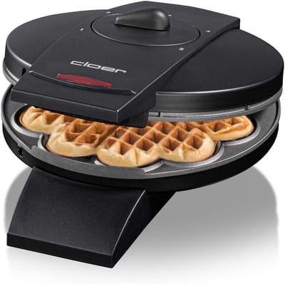 Wafelijzer Hartvorm - Apparaat Bakken - Lekkere Wafels Maken - Traploos Instelbaar - 155 cm Diameter - Zwart