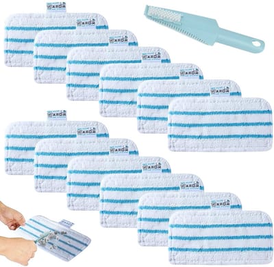 Allecto - Vervangende Doeken voor Stoomreiniger - Microvezel Pads - 12 Stuks - Vloerreiniging - Stoomreiniger Accessoires - Geschikt voor Black & D...