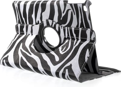 Peachy Zebra draaibare hoes standaard case geschikt voor iPad 2017 2018 - Zwart Wit