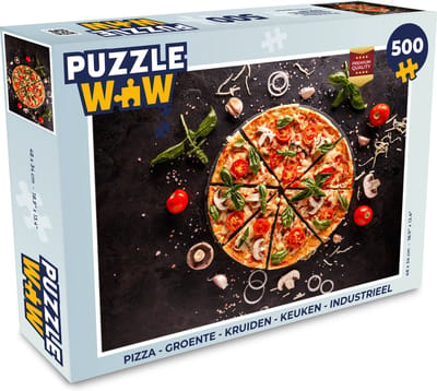 Puzzel Pizza - Groente - Kruiden - Keuken - Industrieel - Legpuzzel - Puzzel 500 stukjes