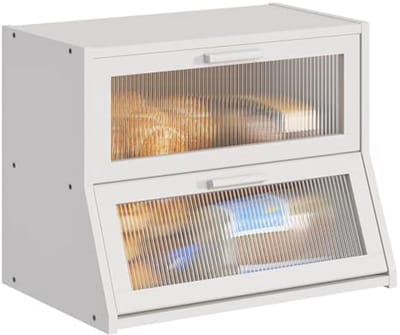Grote Brooddoos - Keuken Container - Brood Opslag - Dubbellaags Ontwerp - 42 cm Breed - Wit
