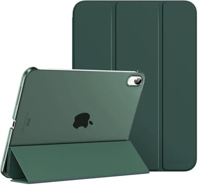 SnelShoppen - iPad 10e Generatie Hoes 2022, Slimme Stand Hard PC Translucente Achterkant, Ondersteunt Touch ID, Automatische Wekker, 10.9 inch