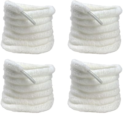 Dailygoods- Schoenveters 10mm Rond - 4 Paar Pluche Veters - Vervangende Veters - Fluffy Veters - Geschikt voor Sneakers - Diverse Kleuren - Schoenkoord
