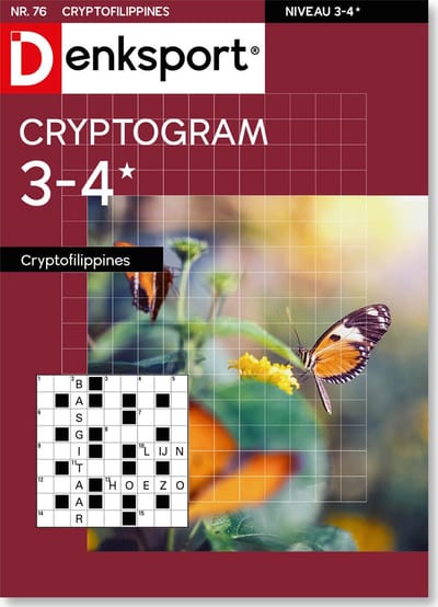Denksport Puzzelboek Cryptofilippines 3-4*, editie 76