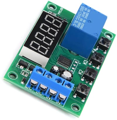 Dailygoody - Instelbare Digitale Timer Relais Module - 24 Functies - LED Display - Groen - Laag Stroomverbruik - Voor Huishoudelijke Toepassingen - 12V