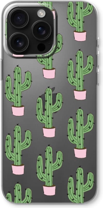 Case Company® - Hoesje geschikt voor iPhone 16 Pro Max hoesje - Cactus Lover - Soft Cover Telefoonhoesje - Bescherming aan alle Kanten en Schermrand