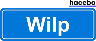 Hacebo - Plaatsnaam Sticker - 29x10 CM - Wilp sticker - Verkeersborden sticker - grappige cadeaus - Wilp