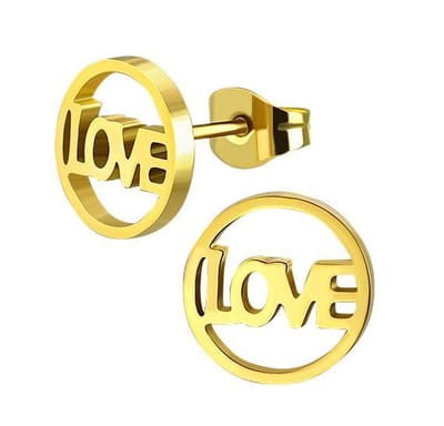 Montebello Oorbellen Asal - 316L Staal PVD - Tekst - Liefde - Ø10mm