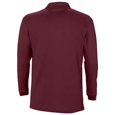 SOLS Heren-Winter II Poloshirt met lange mouwen van Piqué katoen (Bourgondië)