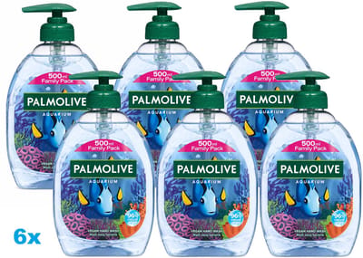 Palmolive Aquarium Handzeep – Family Pack – 6 x 500 ml – Vegan Hand Wash – 96% Natuurlijke Oorsprong – 6 Stuks