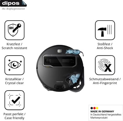 dipos – 2x Pantserfolie geschikt voor Roborock Saros Z70 | 9H Screenprotector