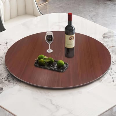 Draaibare Tafel - Draaiplateau Hout - Eenvoudig Delen - 360 Graden Rotatie - 50-100 cm - Bruin-rood