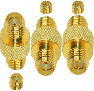 aladdien Barrel voor dames - Coax-coax-adapter - 3 stuks - Draadloze LAN-apparaten - RP SMA Jack Coupler - Verliesarm en temperatuurbes...