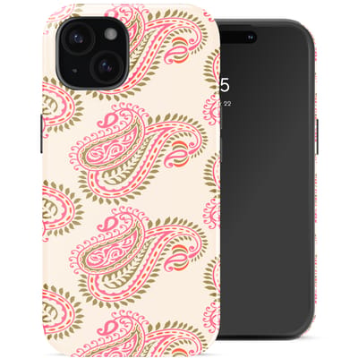 Selencia Hoesje - Geschikt voor Apple iPhone 15 - Backcover geschikt voor MagSafe - Paisley Blush