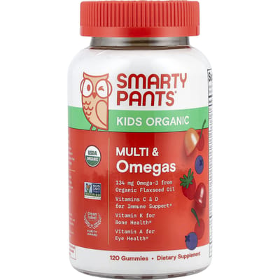 SmartyPants, Kids Organic, Multi en Omega Gummies, Gemengde Bessen en Kersensmaak, 120 Gummies