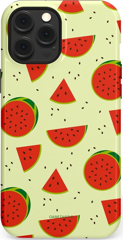Casetastic Hoesje Geschikt voor Apple iPhone 12 Pro Max Magsafe - Stijlvolle Beschermende Duo-layer Case - Meloen Moment