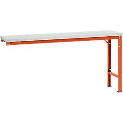 Manuflex aanbouwtafel UNIVERSAL Speciaal, 1750 x 800 mm, melamine lichtgrijs, roodoranje