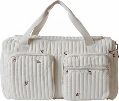 Baby Luiertas - Verandertas Weekender - Organiseren Babybenodigdheden - Gewatteerd Ontwerp - 48 x 26 x 22 cm - Wit
