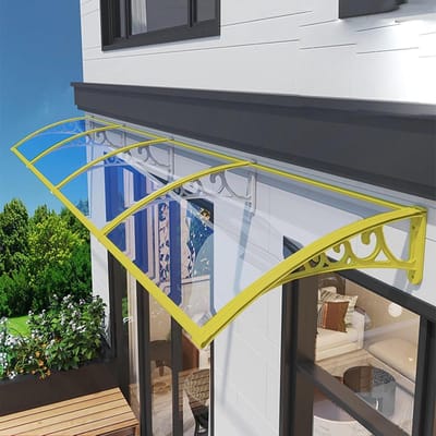 Regenkap Buiten - Overkapping Deur - Bescherming Huis - Stille Polycarbonaat - 100 x 120 cm - Transparant