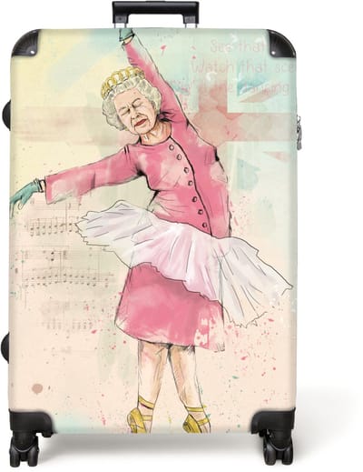 NoBoringSuitcases.com® - Koffer groot - Reiskoffer lichtgewicht - Koningin - Dans - Groot Brittanië - Tutu - Rolkoffer met 4 wielen - Grote trolley XL - 98 liter bagage