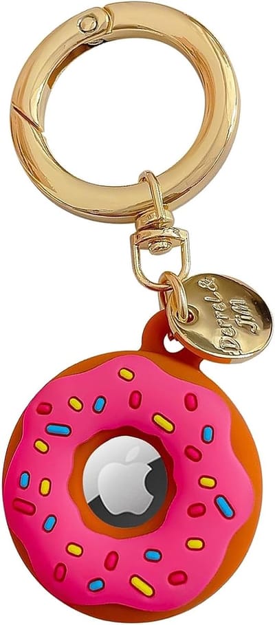Hoes voor AirTags hanger, zachte TPU-hoes met sleutelring, compatibel met AirTag-tracker, AirTag-sleutelhanger, mini-hoes voor AirTags tracker, krasbestendig, wasbaar（roze）