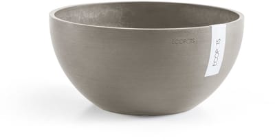 Ecopots Brussels 25 - Taupe - Ø25 x H12 cm - Ronde taupe bloempot