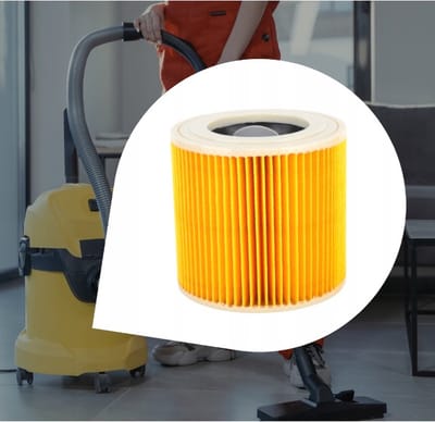 LUCHTFILTER + MONTAGEKAP vervanging VOOR KARCHER STOFZUIGER - FILTERVERVANGING 6.414-552.0 voor KARCHER MV2 MV3 WD2 WD3 SE4001