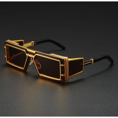 Klein Frame Rechthoekig Eén Stuk Punk Zonnebril Dames Heren Luxe Vintage Schild Bril Oogwear Voor Dames Zonnebril