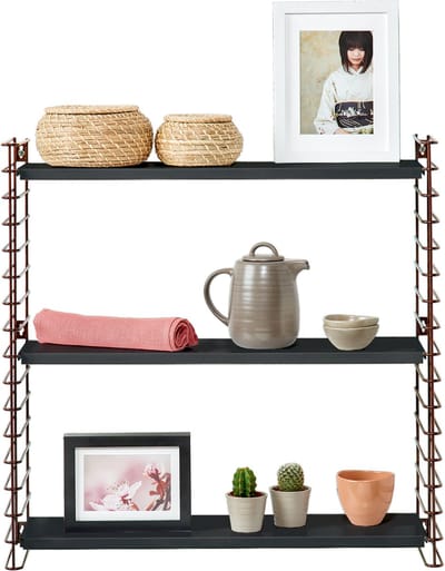 Tomado - Wandrek - Brons & Zwart - Boekenrek - 70x21x68 cm - Uitbreidbaar