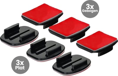 Garpex® Geschikt voor Action Camera - Flat en Curved Adhesive Mounts - Geschikt voor GoPro - Universele Waterdichte Plakkers