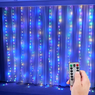 Lexorion - Licht - Gordijnlicht - RGB LED Gordijn – 300 LED Licht – 3x3m – Feestverlichting & Sfeerverlichting – Binnen – Met Afstandsbediening – USB – Lichtsnoer voor Ramen, Bruiloften & Feestdagen