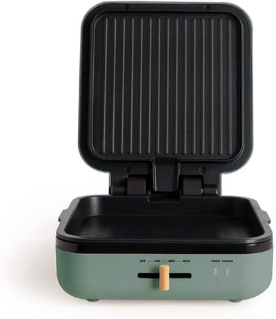 Elektrische Grill - Contact Grill - Lekker Koken - 180 Graden Opening - 24 cm - Groen