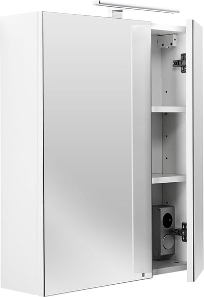 Spiegelkast badkamer met verlichting – 60 cm – met stopcontact – wit