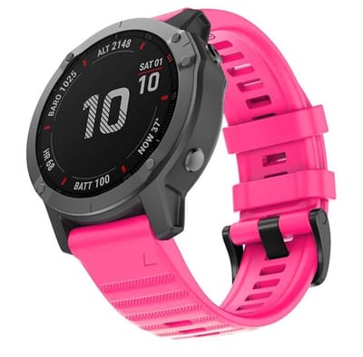 By Qubix - Geschikt voor Garmin bandje - 26mm Quickfit - Siliconen bandje - Roze - Geschikt voor Garmin Fenix 8 / 8 Pro - 51mm