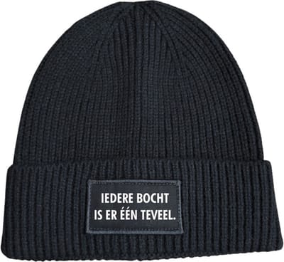 Iedere bocht is er één teveel wintermuts rib gebreid zwart | wit - soBAD. | Wintersport | Après ski outfit Warme Muts voor Volwassenen | Heren en Dames Beanie