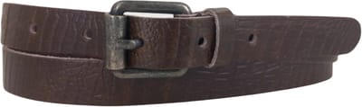 Smalle Leren Dames Riem | Kleur: bruin | Donkere Gesp | 2,5cm breed | Riemmaat: 85cm (totale lengte: 100cm) | 100% echt leer | Nikkelvrije gesp