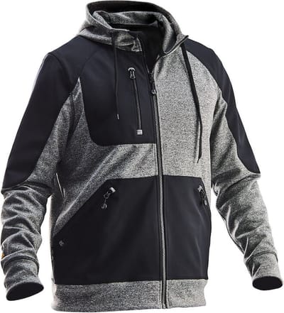 Jobman 5303 Hoodie Spun Dye 65530356 - Zwart Melange/Zwart - S