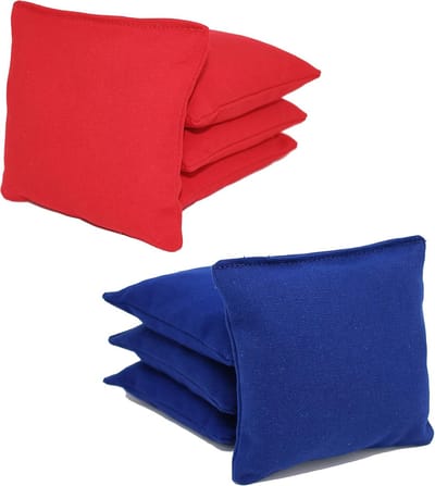 Korfbal Zakken Set - Tuin Spelletjes - Buiten Spelen - Korf Gevuld - 15x15 Cm - Blauw Rood