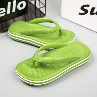 Slippers Heren Teenslippers Zomer 2022 Nieuwe Damesschoenen Dikke Zool EVA Antislip Instapslippers Buiten Binnen Koppelschoenen 40 groen
