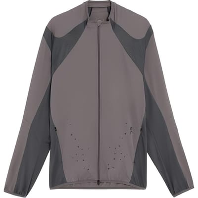 Op Kleurblok Rits Retro Sportief Opstaande Kraag Lange Mouw Jas Heren Jas Lichtbruin 1UE10071953 S gray