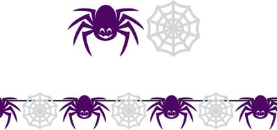 Fiestas Guirca - Papieren slinger spinnen en spinnenwebben - 300 cm - 1 stuks - diy - Halloween - Halloween Decoratie - Halloween Versiering