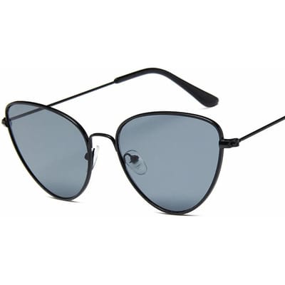 Sexy Kleine Vintage Kattenoog Zonnebril Dames Vintage Rode Zwarte Zonnebril Vrouwelijke Dames Cateyes Zonnebril Retro Bril gray