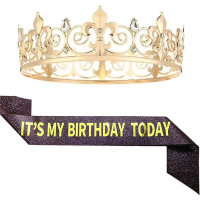 Heren Ronde Kroon Kroon Lint Verjaardagsfeest Decoratie Legering Tiara Accessoires