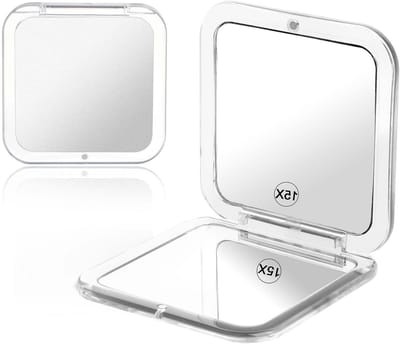 Compact Vouwspiegel met 1x en 15x Vergroting, Ideaal voor Reizen en Make-up, Draagbare Pocket Spiegel