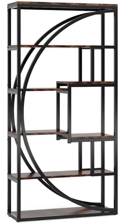 MAZAZU Stellingkast - Industriële boekenkast - Zwart - 30x80x180cm