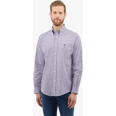 Brooks Brothers Casual Non-iron Stretch Oxford Long Sleeve Open Checked Rege Maat: L | Casual Overhemden Outlet | Heren | Blauw