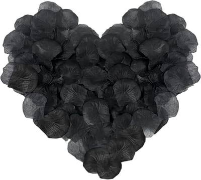 Zwarte Rozenblaadjes - Decoratieve Bloemblaadjes - Romantische Decoratie - 1200 Stuks - 5x5 cm - Zwart