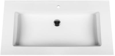 Bagnotti Beta Solid Surface Enkele Wastafel - 60cm - Acryl Wit