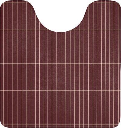 WC mat met uitsparing 55x60 cm - Antislip - Lijnen - Patroon - Bordeaux - Toiletmat met uitsnijding - Vloermat - Douchemat - Toilet tapijt - Toiletmatten